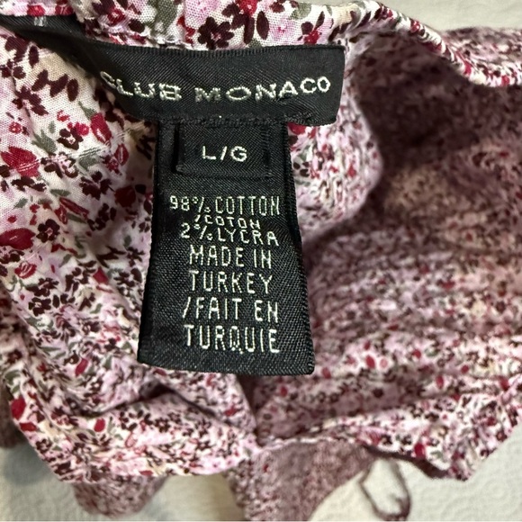 Club Monaco Pink Ruched Tie Front Long Sleeve Blouse - Picture 7 of 11